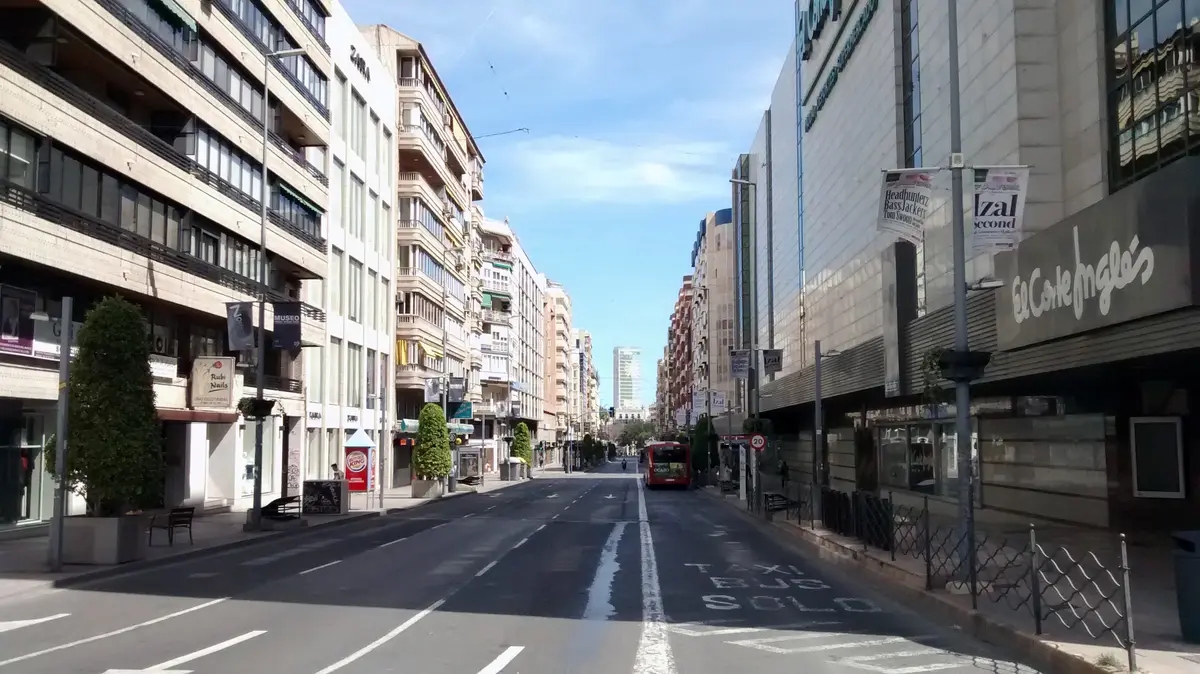 Avenida de Maisonnave i centrala Alicante