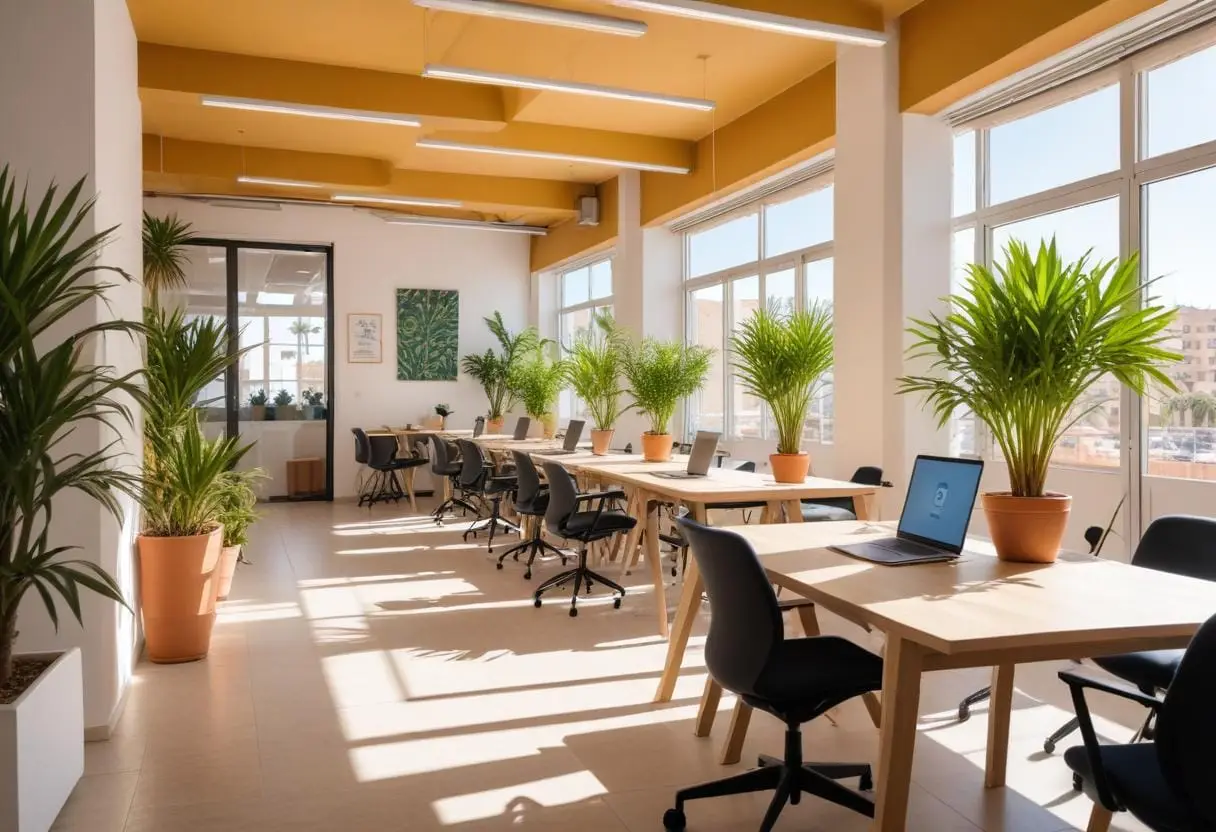 Digitala nomader och coworking i Alicante illustration